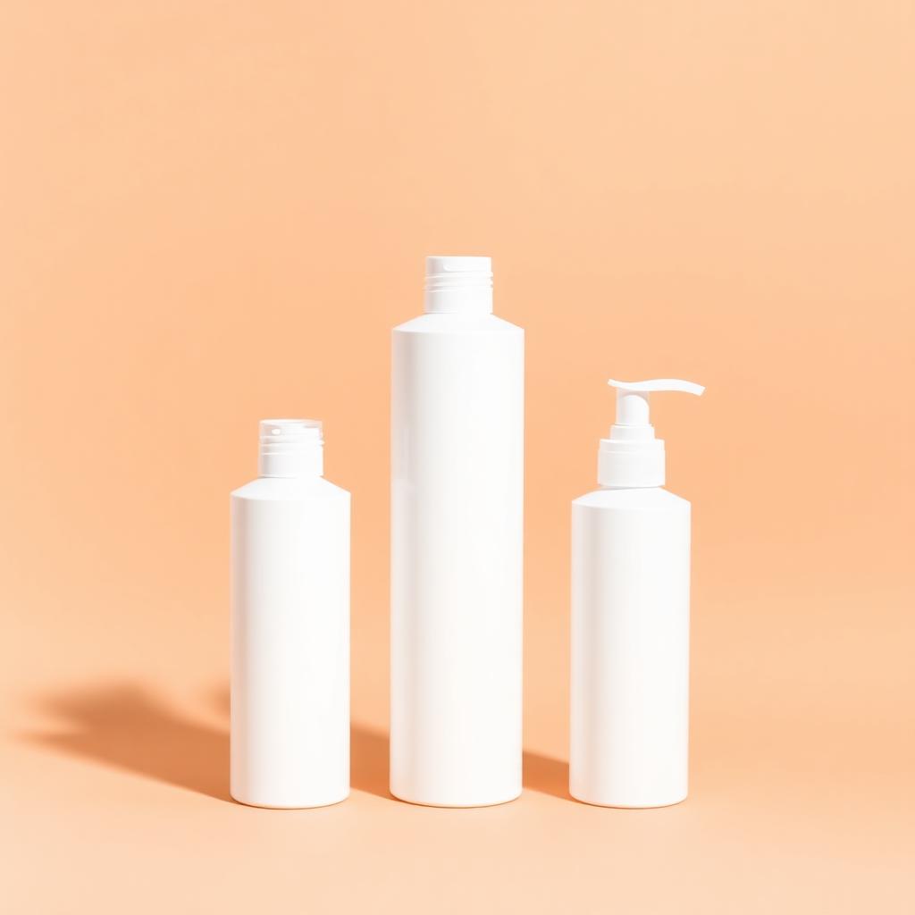Lotion: size lineup, 100 ml, 250 ml & 500 ml white HDPE cylinders with flip caps