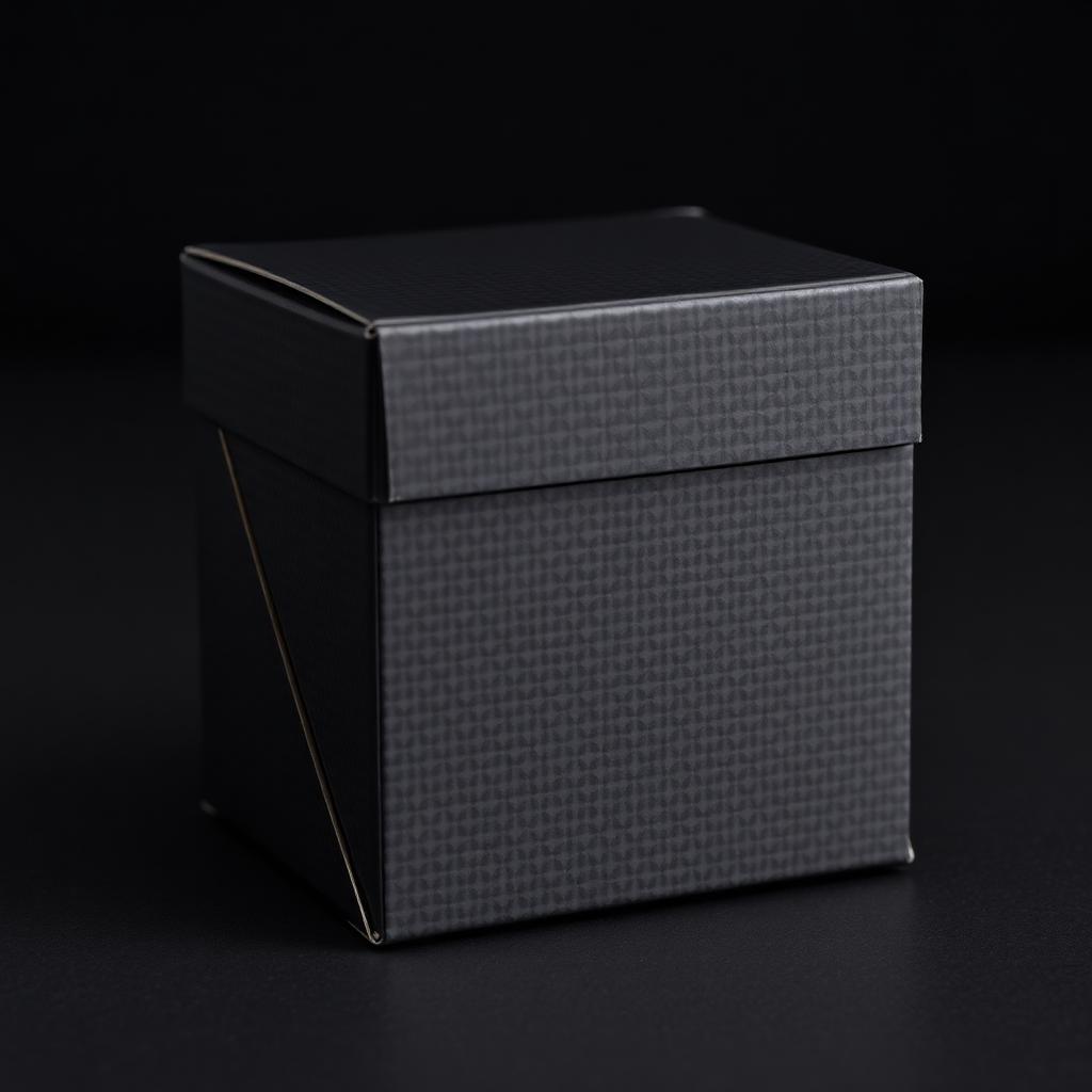 Auto-bottom · 50 g jar outer · soft-touch black · embossed pattern