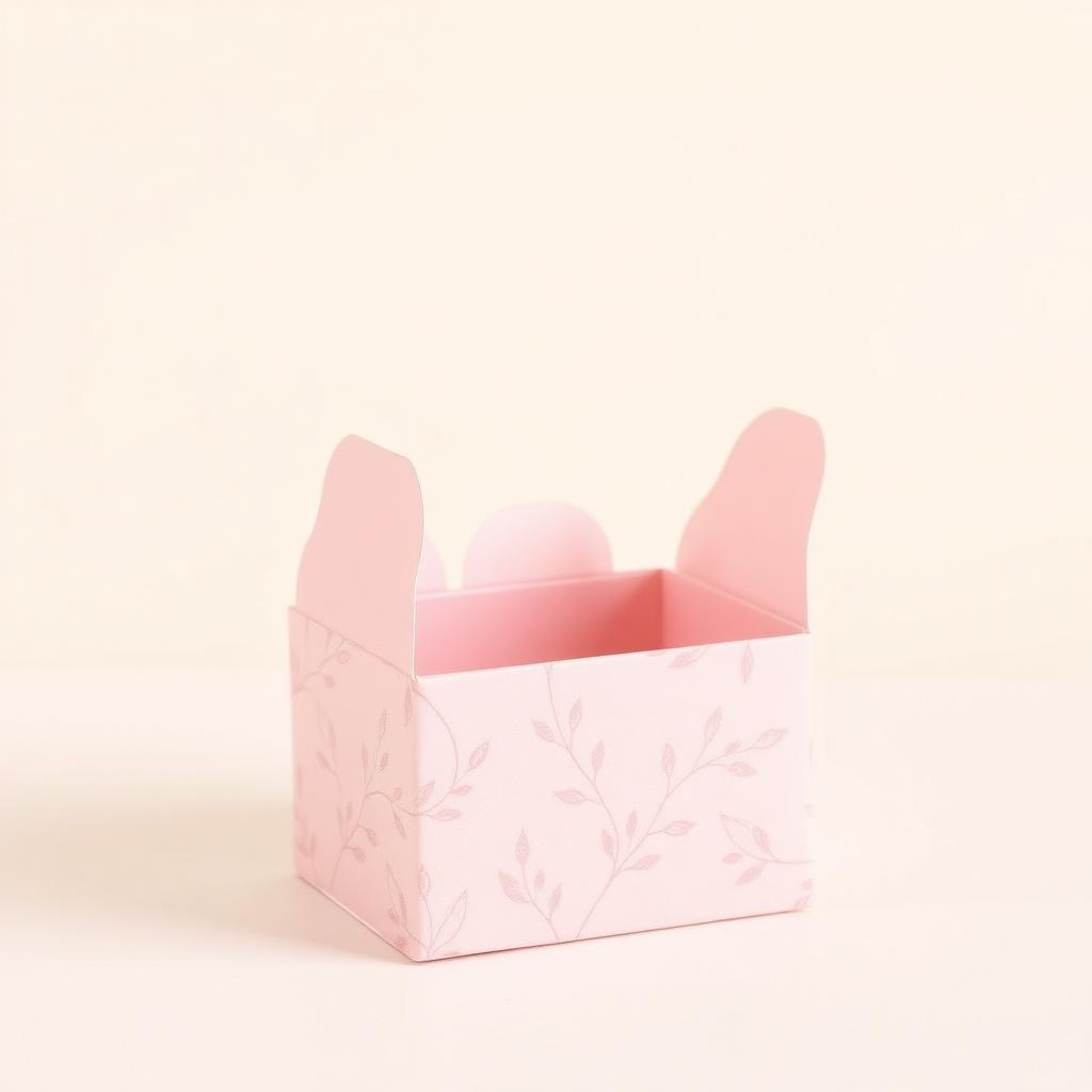 Auto-bottom · open-top retail · blush SBS · 2-color offset pattern