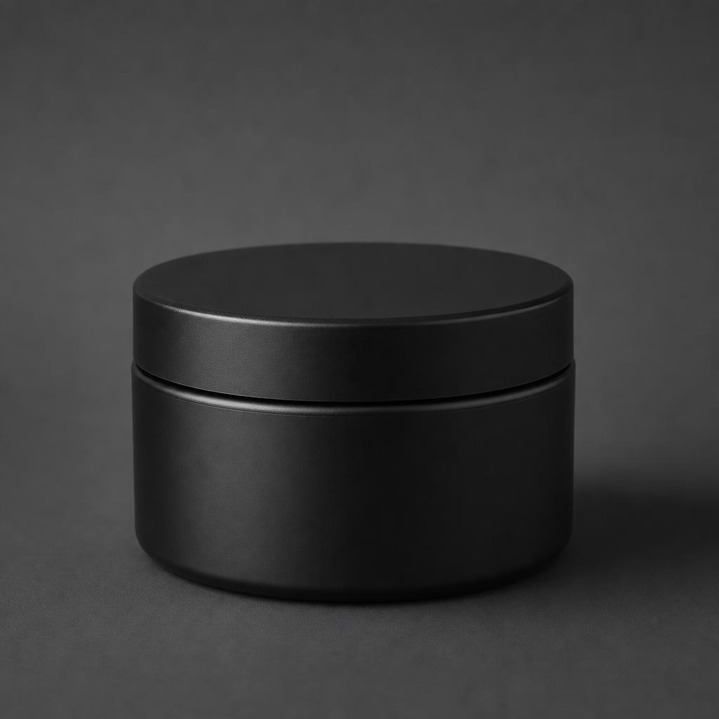 Lip Balm: wide-mouth, 100 g, matte black PP with a screw lid
