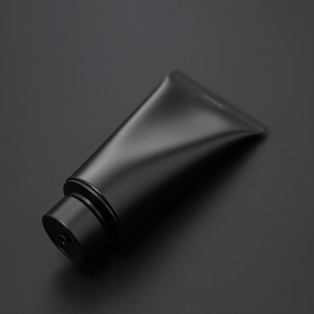 Screw cap · matte black PP · ribbed grip