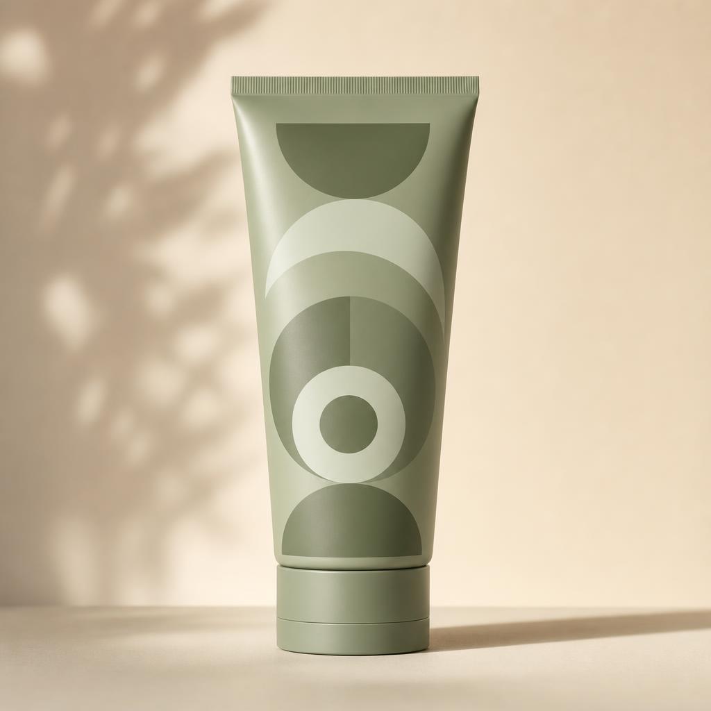 Oval · 75 ml · screw cap · offset printed graphic on sage