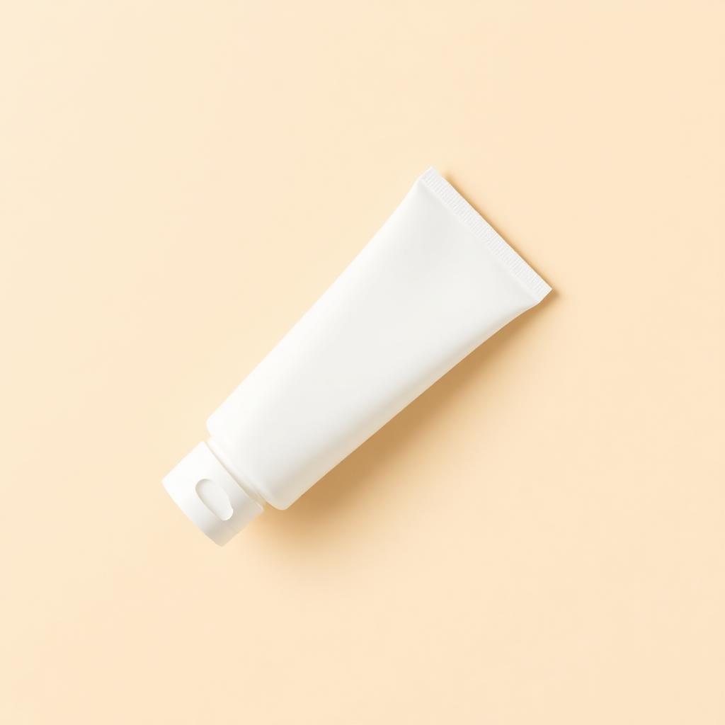 Suncare: oval barrel, 50 ml, white LDPE with flip-top cap